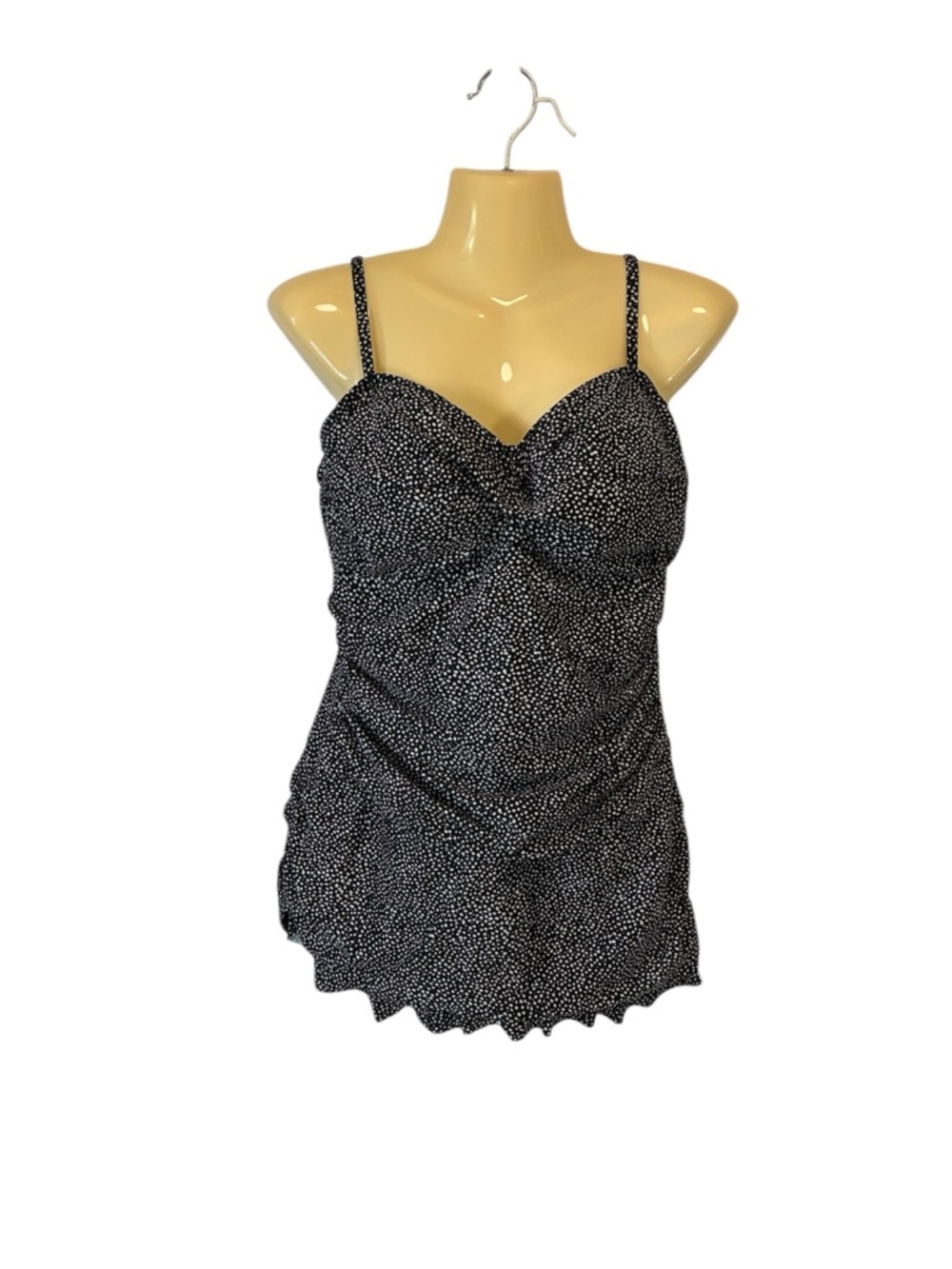 Love My Curves One Piece Swimsuit Black White Polka Dot Slimming Flattering S 12